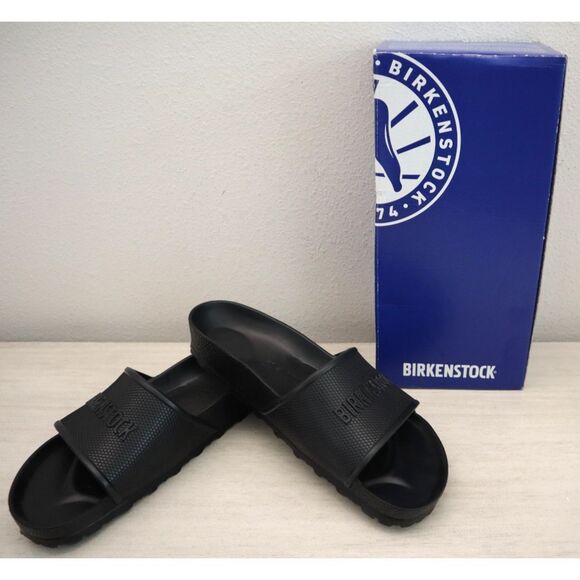 Birkenstock 1015398 Women's Sz 10 Men's Sz 8 Black Barbados EVA Slip-On Sandals - Picture 1 of 11